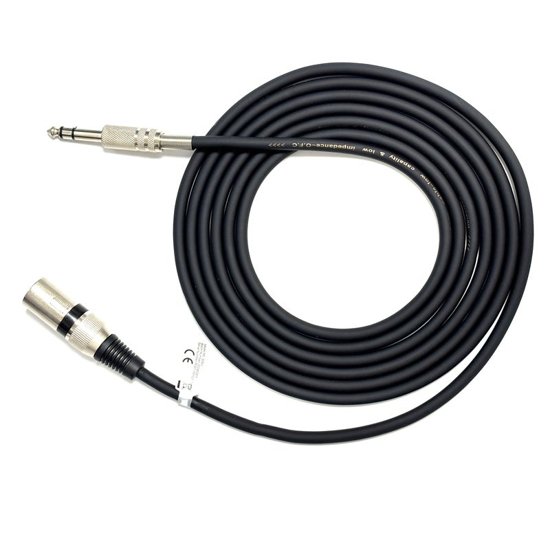 Dual Shielded 6.35mm To XLR M Balanced Audio Cable 8m Black - Image 3