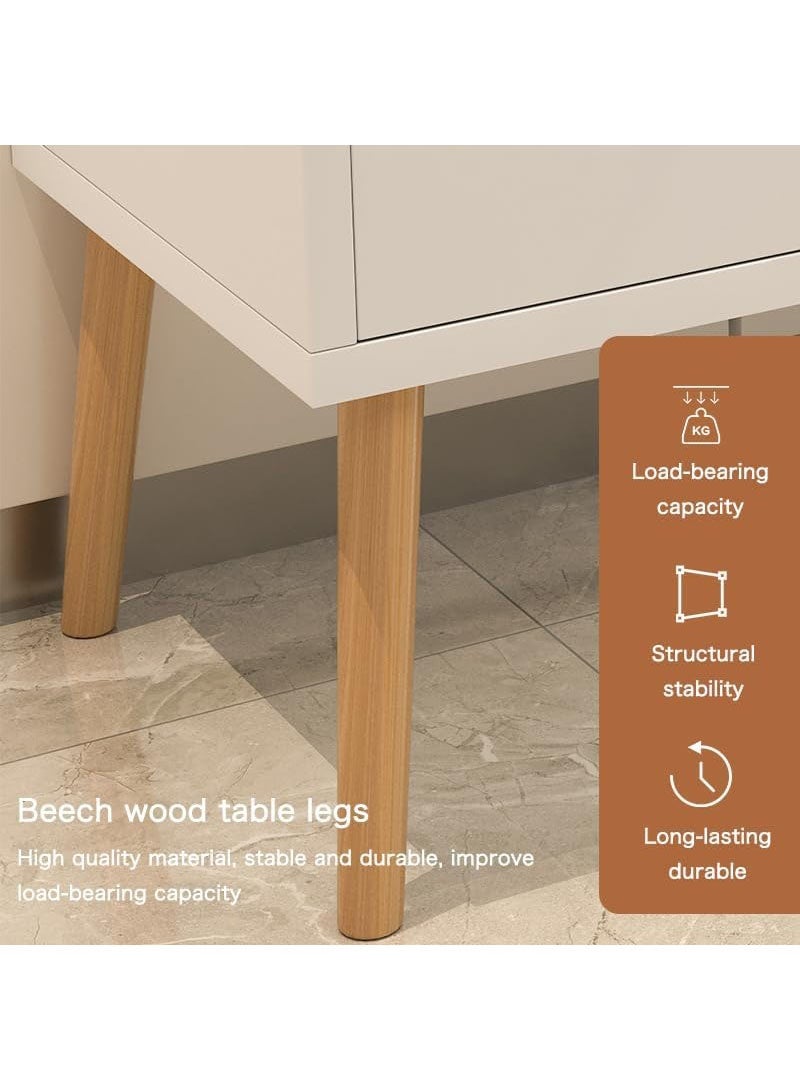 AGD Coffee Cabinet with Large Top, Open Shelves and 2 Storage Drawers 100x35x90 cm for Living Room or Office White - Image 4