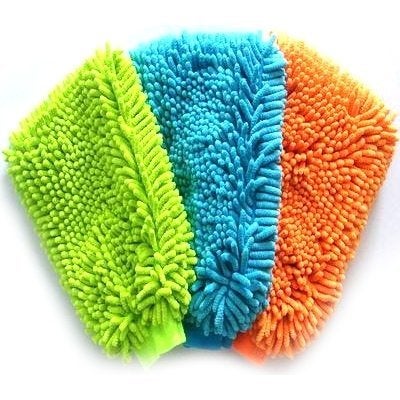 Aditya Overseastm Microfiber Premium Wash Mitt Gloves Set Of 3