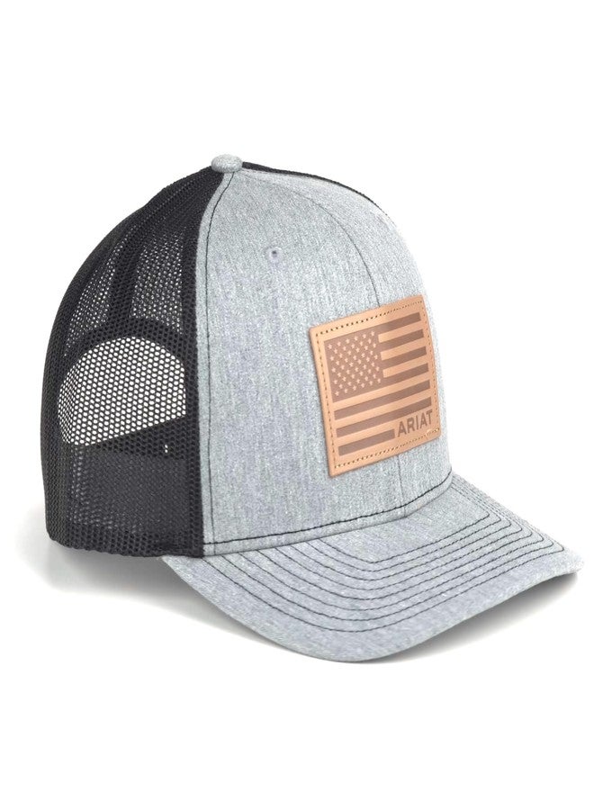 ARIAT Men's Flexfit American Flag Patriot Snapback Baseball Cap, Grey - Image 2