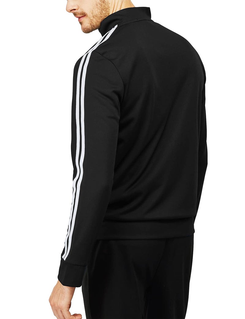 H2H Mens Active Slim Fit Track Lightweight Jacket Zip-up Long Sleeve BLACK US 3XL/Asia 4XL (CMOJA0103) - Image 5