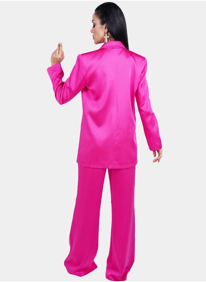 Flashmob - Pink Tailored Longline Blazer & Pant Set - Image 1