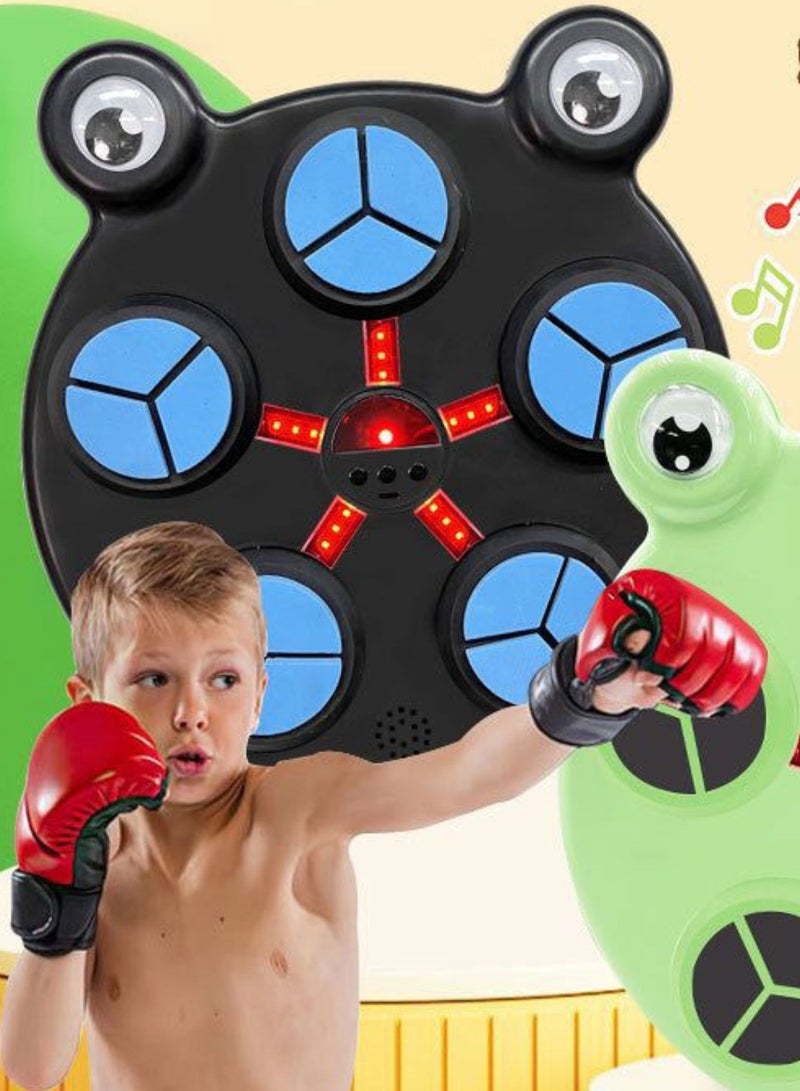 راكسوم آلة ملاكمة، آلة ملاكمة مع موسيقى، للأطفال، بلوتوث، آلة ملاكمة ذكية مع موسيقى LED مع قفازات ملاكمة، ملاكمة إلكترونية، مدرب ملاكمة مثبت على الحائط، هدية للأطفال