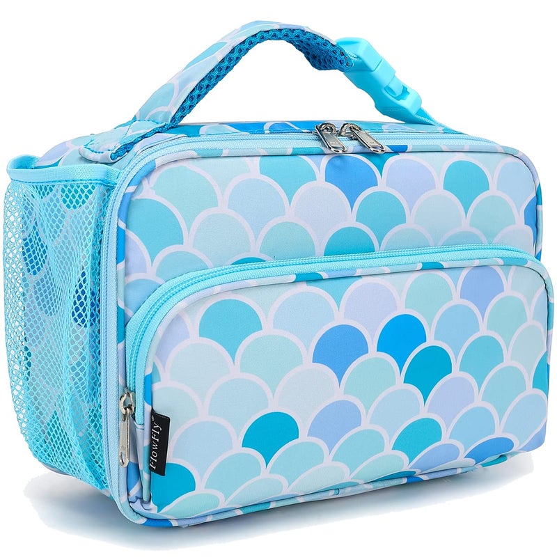 FlowFly Kids Lunch box with buckle Insulated Cooler Back to School Thermal Meal Tote Kit for Girls Boys Mermaid - Image 2