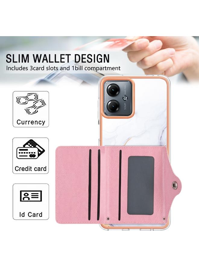 اس-توب جراب لهاتف Motorola Moto G14 بنمط رخامي مع فتحة بطاقة IMD - Image 4