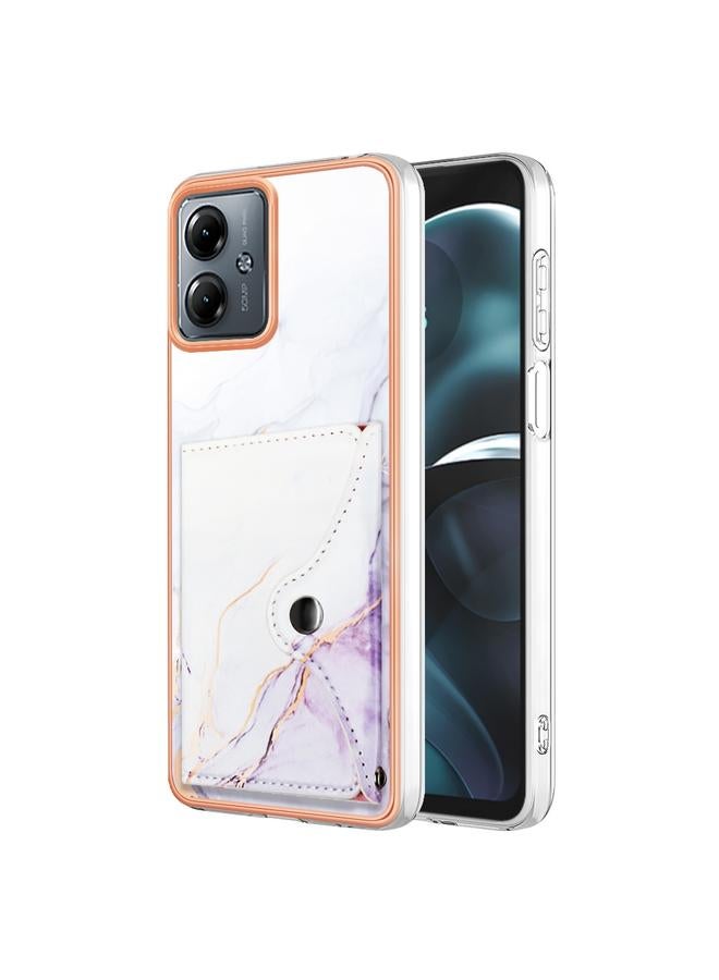 اس-توب جراب لهاتف Motorola Moto G14 بنمط رخامي مع فتحة بطاقة IMD - Image 1