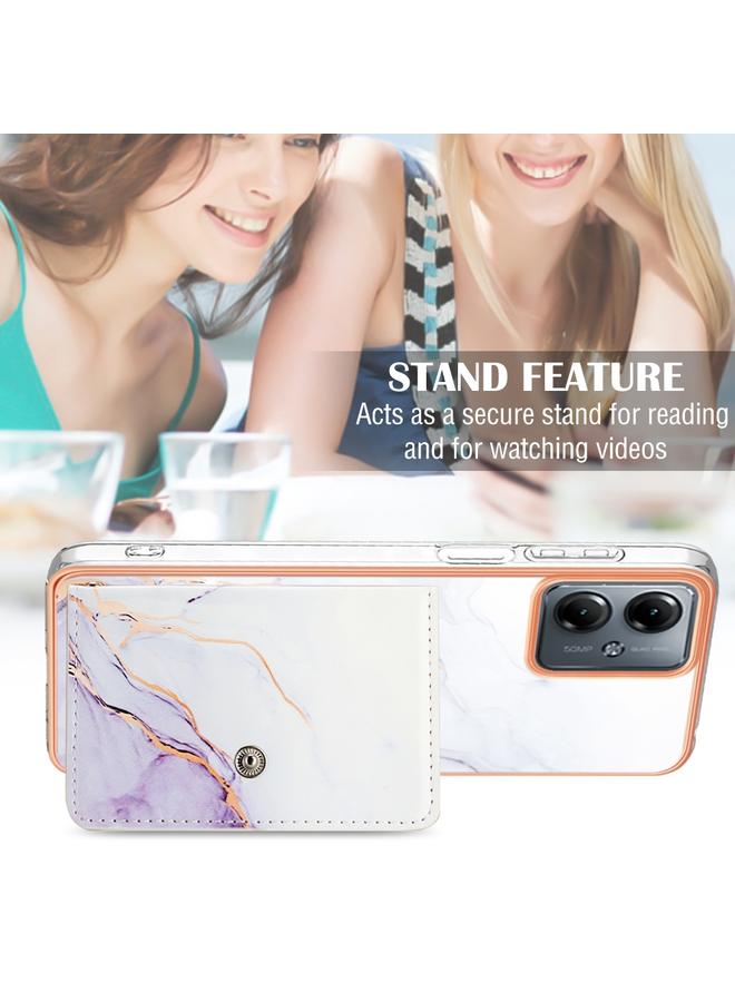 اس-توب جراب لهاتف Motorola Moto G14 بنمط رخامي مع فتحة بطاقة IMD - Image 5