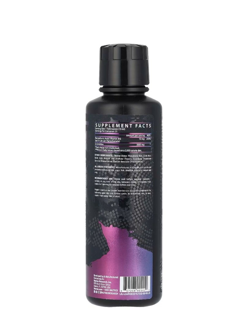 Nutrex Research L-Carnitine 3000 Berry Blast 15.72 fl oz (465 ml)  - Image 2