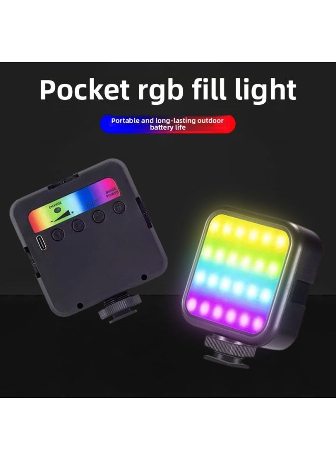 Generic - Direct Mobile Phone Live Camera Light Photo Beauty Led Fill Light Three-color Full-color RGB Atmosphere Pocket Light-Light Source Color:[high-end Version Of Pocket Lamp] (Upgrade + Three-color Charging Model + Desktop Tripod) - Image 1