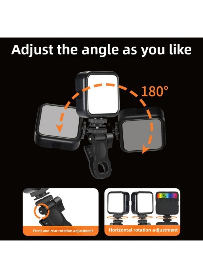 Generic - Direct Mobile Phone Live Camera Light Photo Beauty Led Fill Light Three-color Full-color RGB Atmosphere Pocket Light-Light Source Color:[high-end Version Of Pocket Lamp] (Upgrade + Three-color Charging Model + Desktop Tripod) - Image 1