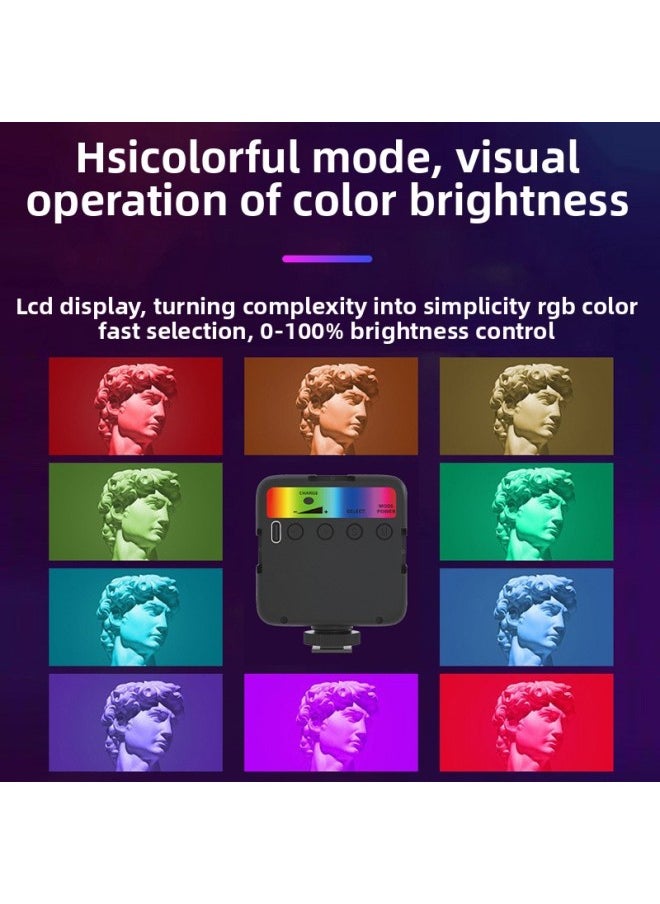 Generic - Direct Mobile Phone Live Camera Light Photo Beauty Led Fill Light Three-color Full-color RGB Atmosphere Pocket Light-Light Source Color:[high-end Version Of Pocket Lamp] (Upgrade + Three-color Charging Model + Desktop Tripod) - Image 1