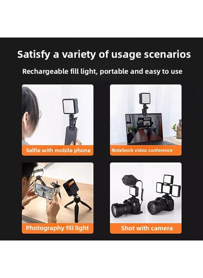 Generic - Direct Mobile Phone Live Camera Light Photo Beauty Led Fill Light Three-color Full-color RGB Atmosphere Pocket Light-Light Source Color:[high-end Version Of Pocket Lamp] (Upgrade + Three-color Charging Model + Desktop Tripod) - Image 1