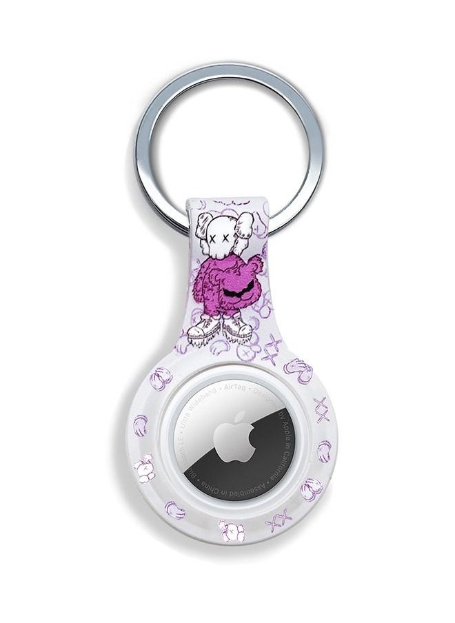 Theodor - Protective Silicone Case Cover with Key Ring Pink Jacket For Apple AirTag - Image 1