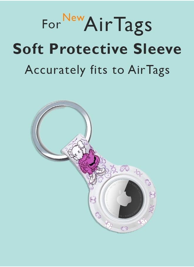 Theodor - Protective Silicone Case Cover with Key Ring Pink Jacket For Apple AirTag - Image 1