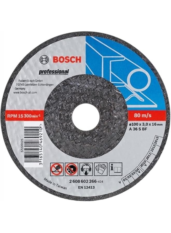 BOSCH Expert For Metal Grinding Disc For Small Angle Grinders 1 Piece 100 Mm Diameter 6.00 Mm Thickness - Image 1