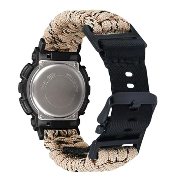 Abanen Nylon Braided Watch Band Paracord Strap With Adjustable Safety Buckle For Casio Gshock Dw-5600/8900, Ga-100/Gw-B5600/Gb-5600 /Gw-6900 (Coyote Tan) - Image 4