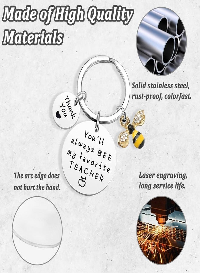 CGBOOM Teacher Gifts Keychain Teacher Appreciation Keyring Thank You Gifts for Women Man Teacher Teacher's Day Birthday Gift Keepsake Retirement Gift Christmas Gift - You'll always BEE my favorite TEACHER - Image 3