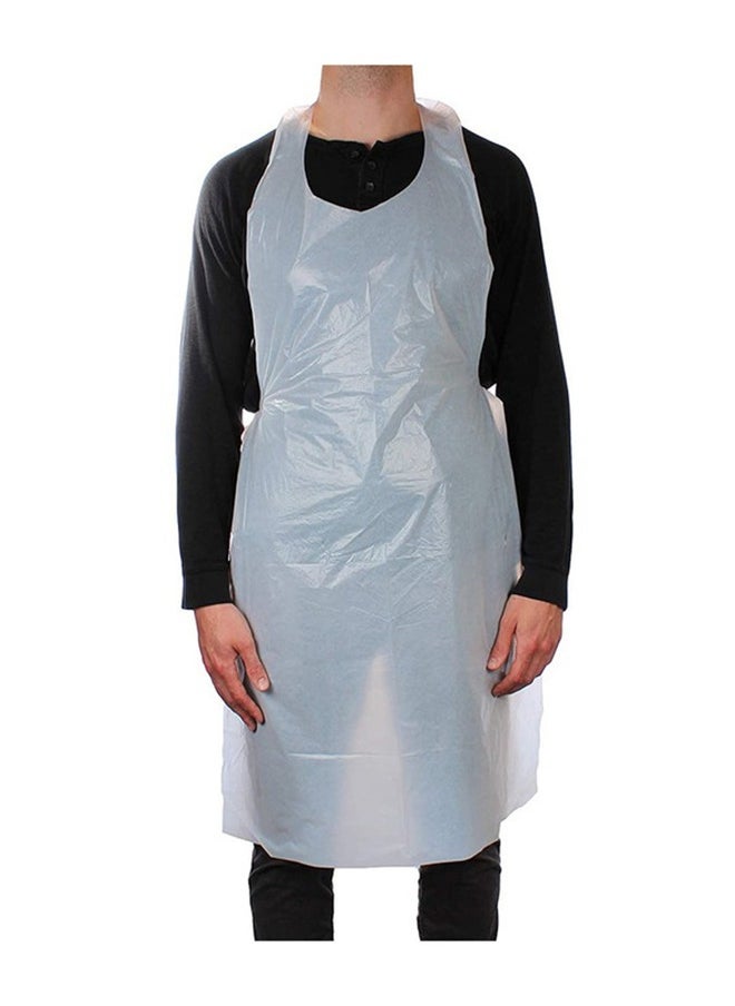 shalimar - 100 Piece Waterproof Disposable Apron for Kitchen and Restaurants /Hospital Plastic Apron White - Image 1