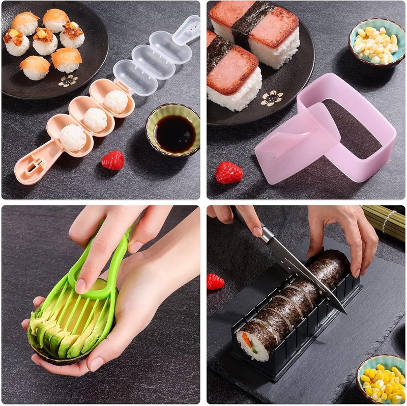 FUNGYAND Sushi Making Kit, 27-in-1 Professional Maker Set with Bazooka Roller, Nigiri & Musubi Presses, Bamboo Mats, Knife, Chopsticks, Ceramic Dishes - Ideal for Beginners - Image 5