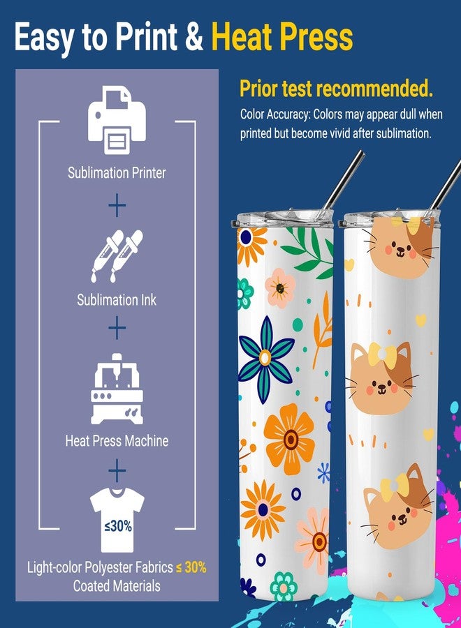 TECKWRAP Sublimation Paper 8.5 x 11 Inches 200 Sheets Compatible with Sublimation Printer and Sublimation Ink 120gsm for Mugs T-Shirts Light Fabric and Other Sublimation Blanks DIY - Image 4