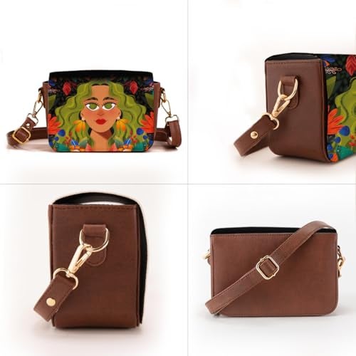 Kalankit Sling Bag | Vegan Leather Sling Bag for Woman, Trendy Crossbody Bags for Women | Everyday Side Bag & Shoulder Purse, Travel Companion & Birthday Gifts for Women | Wildflower Girl - Image 4