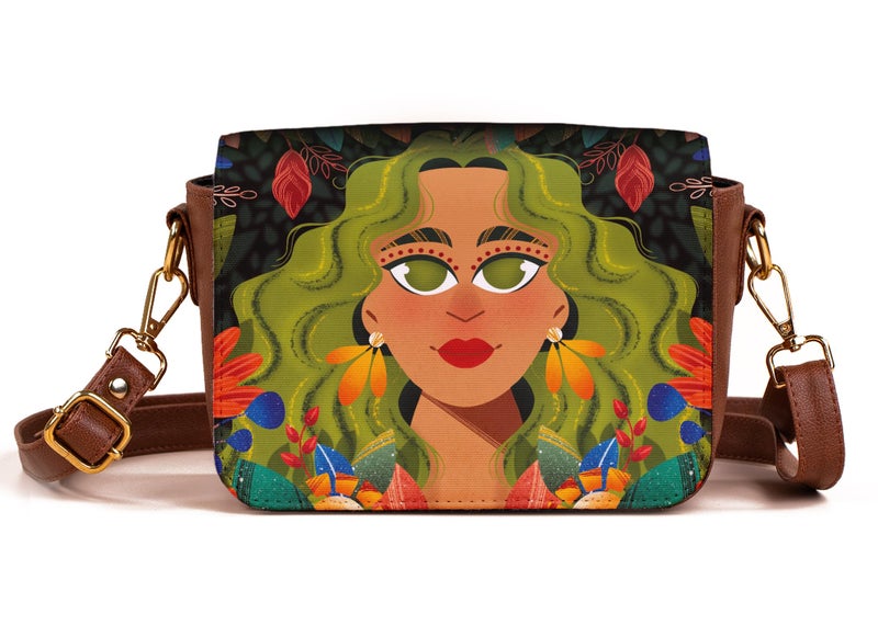 Kalankit Sling Bag | Vegan Leather Sling Bag for Woman, Trendy Crossbody Bags for Women | Everyday Side Bag & Shoulder Purse, Travel Companion & Birthday Gifts for Women | Wildflower Girl - Image 1