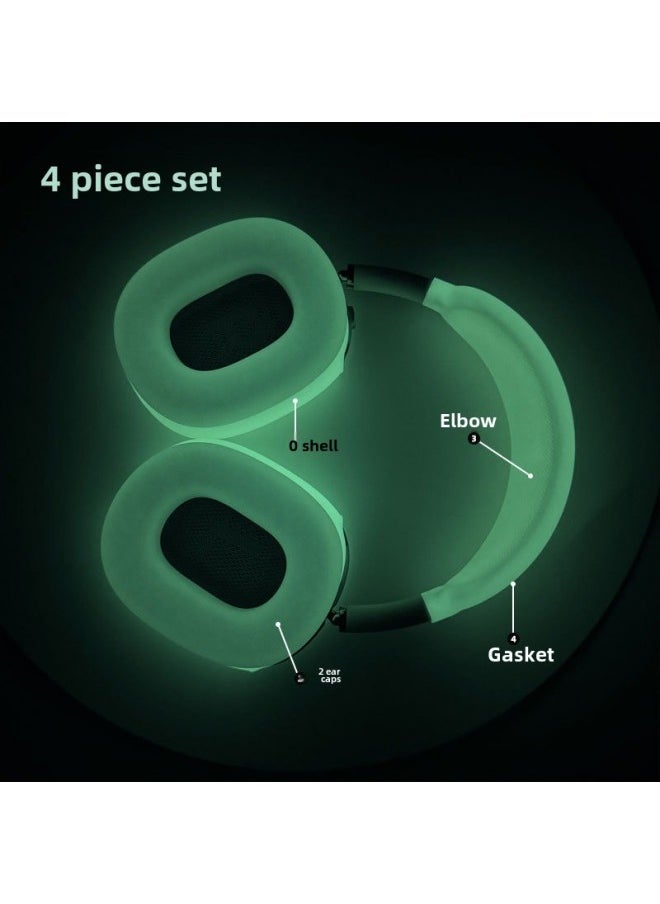 Generic - For Apple Airpods Max Earphone Case Headset Bluetooth Headset Protective Case Solid Color Silicone Earphone Case-Color:Matcha Four-piece Set-Model:AirPods Max Headphone Case - Image 1