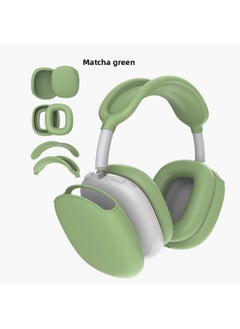 For Apple Airpods Max Earphone Case Headset Bluetooth Headset Protective Case Solid Color Silicone Earphone Case-Color:Matcha Four-piece Set-Model:AirPods Max Headphone Case