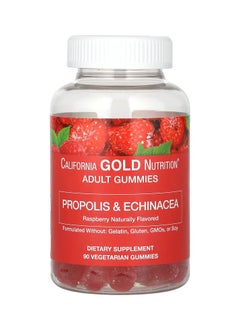 California Gold Nutrition California Gold Nutrition Propolis And Echinacea Gummies Natural Raspberry 90 Vegetarian Gummies  - Image 1