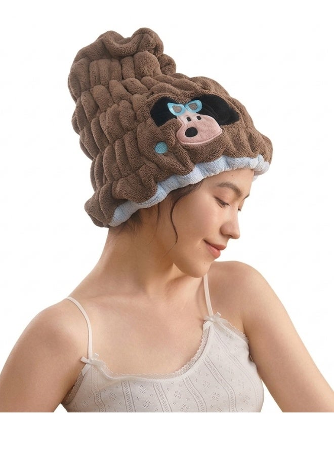 Cute Bunny Microfiber Hair Drying Cap 32 × 24 cm – Ultra Absorbent Soft Hair Towel Wrap 100g, Quick Dry Hair Turban for Long, Short & Curly Hair, Reduces Frizz, Ideal for Bath, Spa, Travel & Daily Hair Care - Image 1