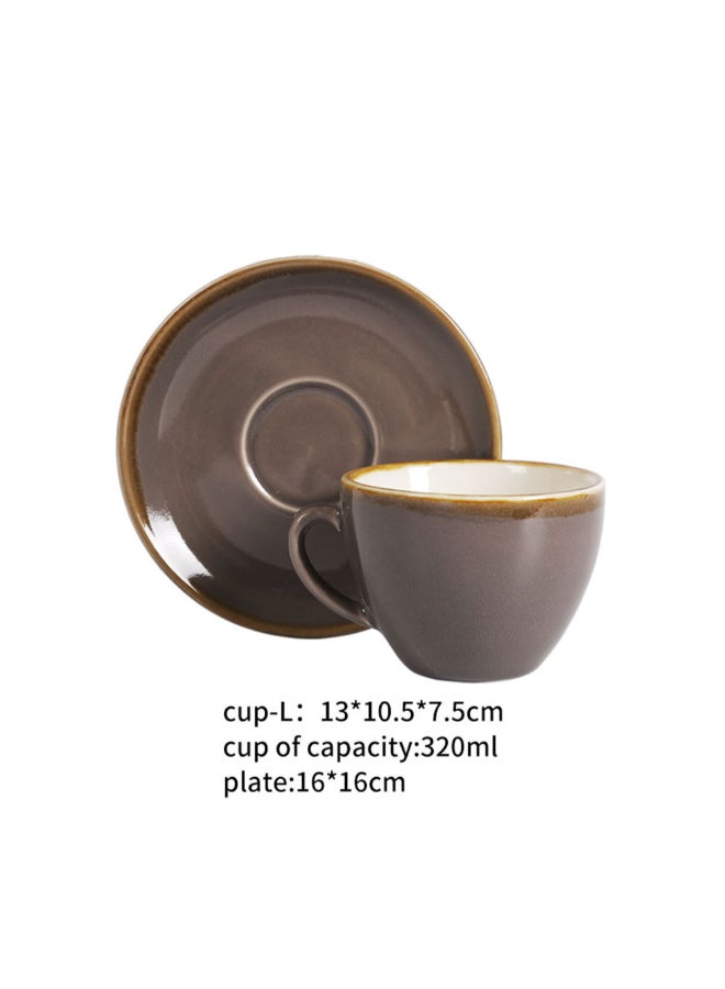 شاربدو فنجان قهوة مع صحن بني - Image 2