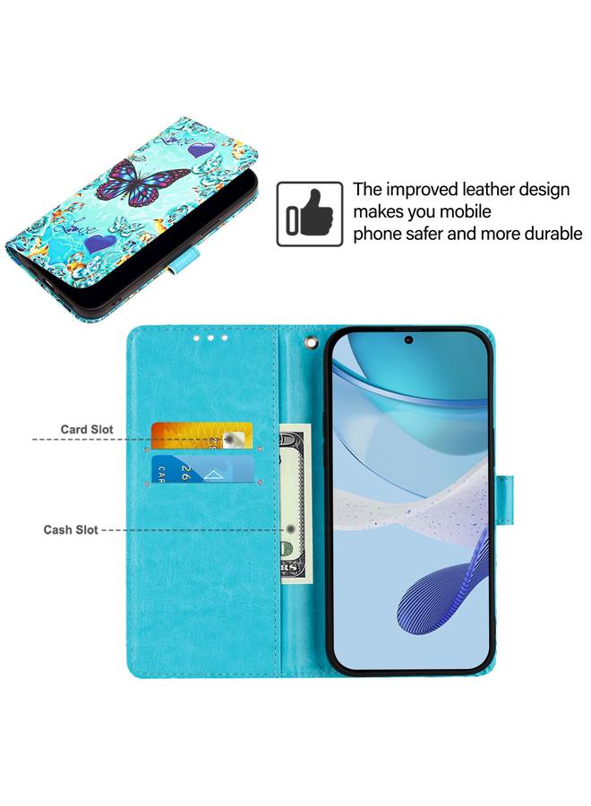 erorex Case For TCL 50 LE 5G Colored Drawing Pattern Plain Weave Leather Phone Case  - Image 5