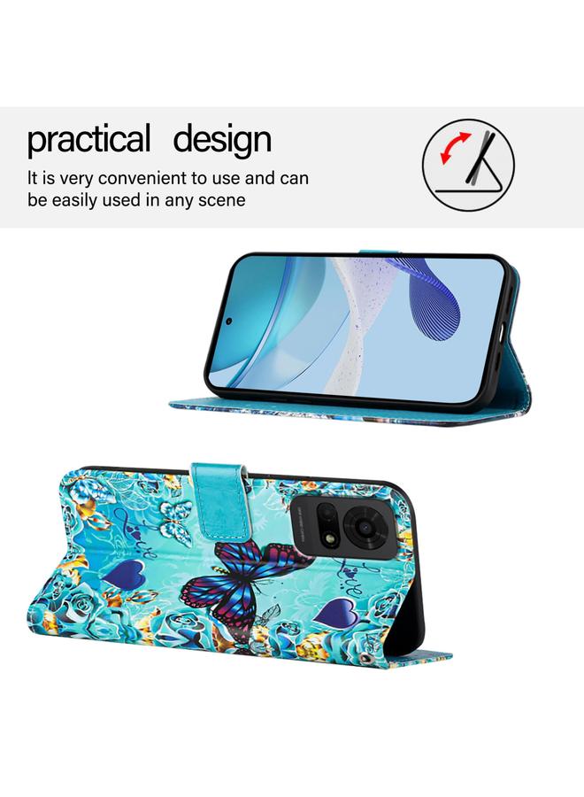 erorex Case For TCL 50 LE 5G Colored Drawing Pattern Plain Weave Leather Phone Case  - Image 4