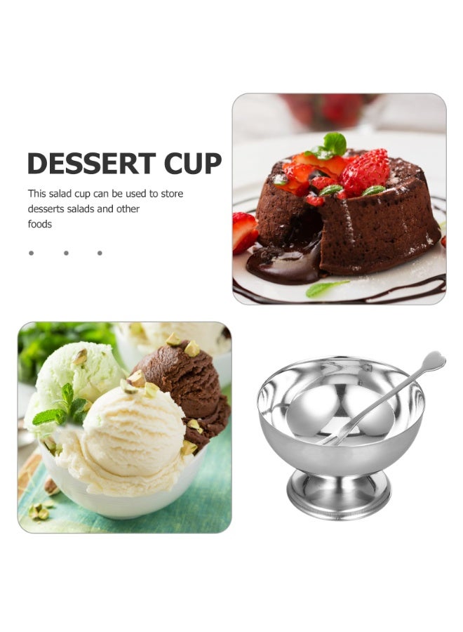 2pcs Dessert Cup, Dessert Bowl, Stainless Steel Dessert Cup, Ice Cream Cup, Pudding Cup, Custard Bowl  - Image 4