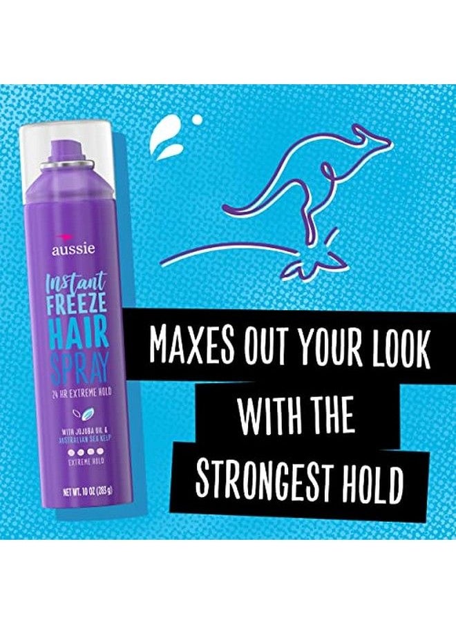 Instant Freeze Hairspray With Jojoba & Sea Kelp Strong Hold 10.0 Oz Triple Pack