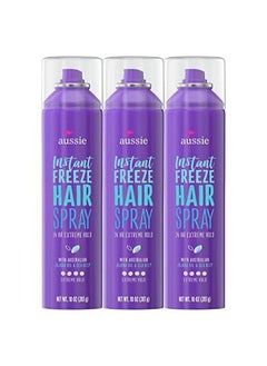 Aussie Instant Freeze Hairspray With Jojoba & Sea Kelp Strong Hold 10.0 Oz Triple Pack  - Image 3