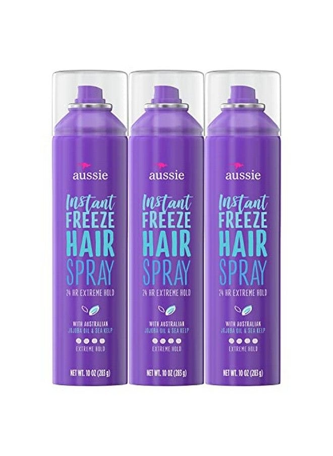 Instant Freeze Hairspray With Jojoba & Sea Kelp Strong Hold 10.0 Oz Triple Pack