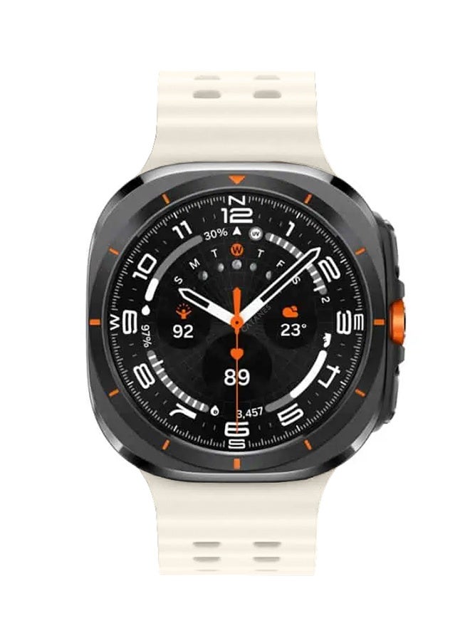 CATANES Strap Silicone Replacement for Samsung Galaxy Watch 8 Ultra Band 47mm, Rugged Soft Ocean Silicone Sport Accessory Fit for Samsung Galaxy Watch Ultra Band Dual Row Hole - Starlight - Image 4