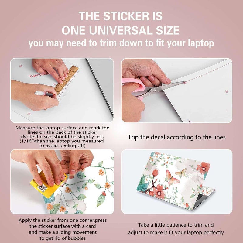 BPA Butterflies Flowers Laptop Skin Sticker - Image 3