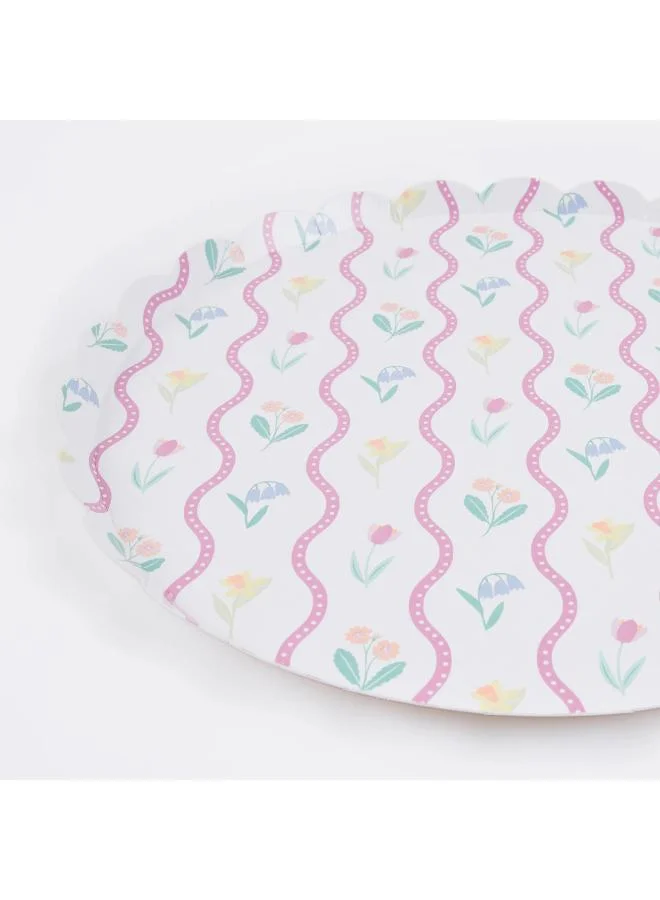 Meri Meri  Bloomsbury Floral Pattern Dinner Plates - Pack of 8, 450gsm Paper Plates with 4 Soft Pastel Floral Designs, Stylish Party Tableware for Garden Parties, Baby Showers & Celebrations  | Best Price UAE