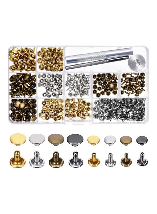240-Piece Leather Rivets Double Cap Stud Set Multicolour - Image 1