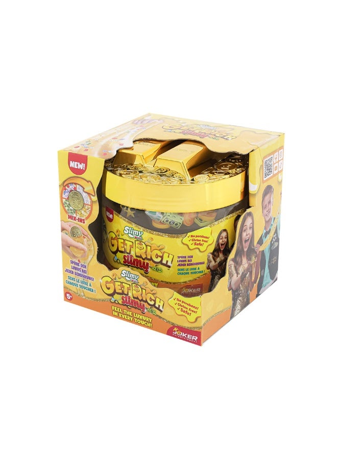 Slimy Get Rich – Gold & Silver Luxury Slime with Money Mix-Ins | Glitter Slime for Kids 5+ - Image 2