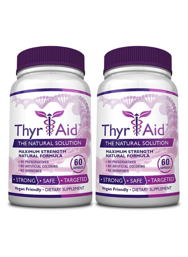 ThryAid ThyrAid: Best Thyroid Support Supplement - Boosts Metabolism & Energy Levels and Maintains Healthy Weight - Supports Healthy Thyroid Function -Vegan friendly Formula - 2 Bottles (2 Months Supply) - Image 1