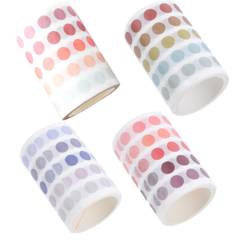 4pcs Dot Design Washi Tape Stickers For Scrapbooking DIY Journal Planner Crafts Random Style - Image 2