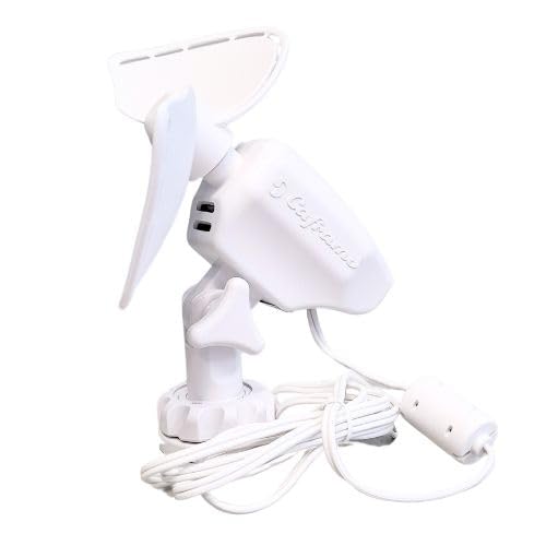 SEEKR Ultimate™ Fan from by Caframo. Grill-free, whisper-quiet 12V fan with shock-absorbing FingerSafe™ blades, 2-speeds, direct wire connection. Made in Canada. White. - Image 2