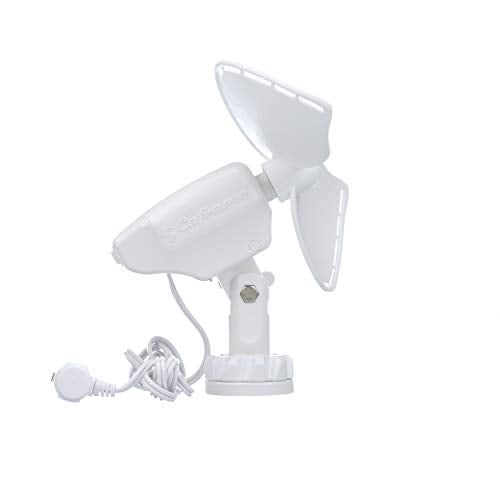 SEEKR Ultimate™ Fan from by Caframo. Grill-free, whisper-quiet 12V fan with shock-absorbing FingerSafe™ blades, 2-speeds, direct wire connection. Made in Canada. White. - Image 5
