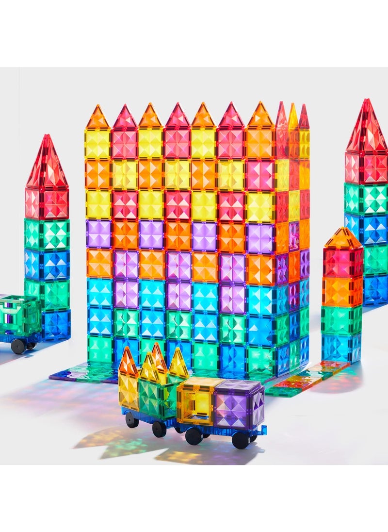 Pretocter Magnetic Building Blocks Tiles Set for Kids,STEM Educational 3D Building Blocks,  Creativity DIY Building Puzzle Toys Gift for Kids/Toddler/Early Preschool(60pcs/100pcs-Multicolor)  - Image 3
