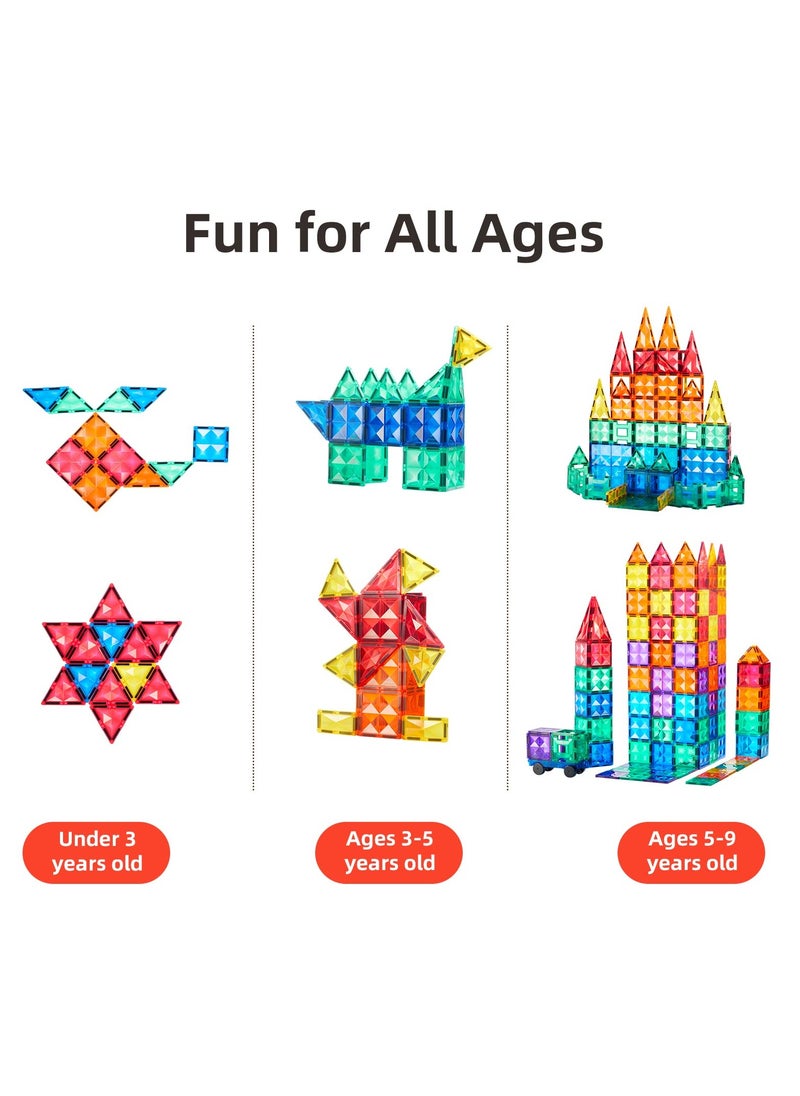 Pretocter Magnetic Building Blocks Tiles Set for Kids,STEM Educational 3D Building Blocks,  Creativity DIY Building Puzzle Toys Gift for Kids/Toddler/Early Preschool(60pcs/100pcs-Multicolor)  - Image 4