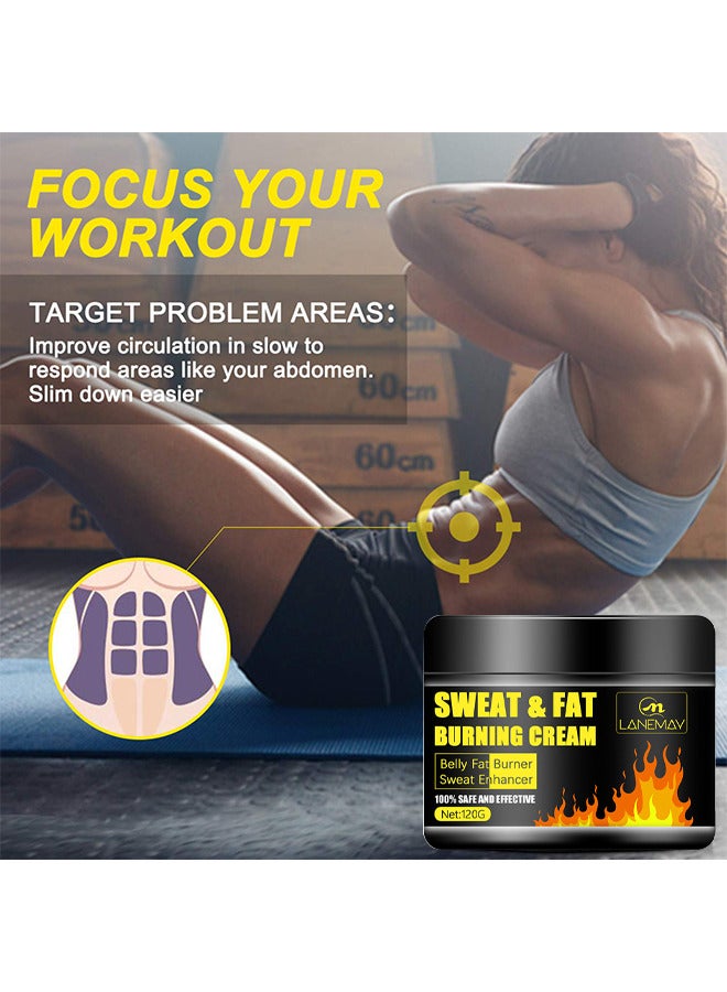 لينماي كريم حرق العرق والدهون ، كريم شد السيلوليت والتخسيس للرجال والنساء ، محسن تمرين التخسيس لتخفيف الوزن ، علاج السيلوليت للفخذين والساقين والبطن والذراعين والأرداف 120 جرام - Image 5