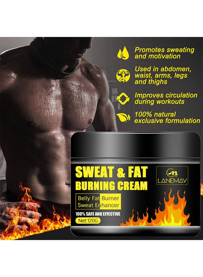لينماي كريم حرق العرق والدهون ، كريم شد السيلوليت والتخسيس للرجال والنساء ، محسن تمرين التخسيس لتخفيف الوزن ، علاج السيلوليت للفخذين والساقين والبطن والذراعين والأرداف 120 جرام - Image 3